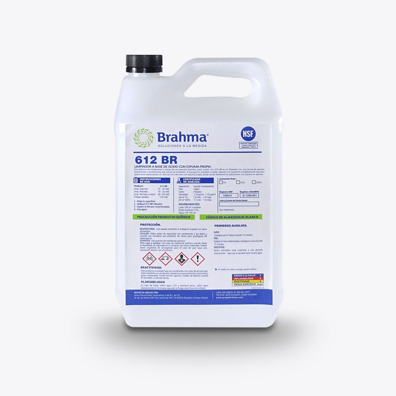 612 BR | Detergente ácido removedor de sarro y oxido